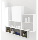 Pensile colonna a giorno 20x100x12 bianco lucido complemento arredo antigraffio