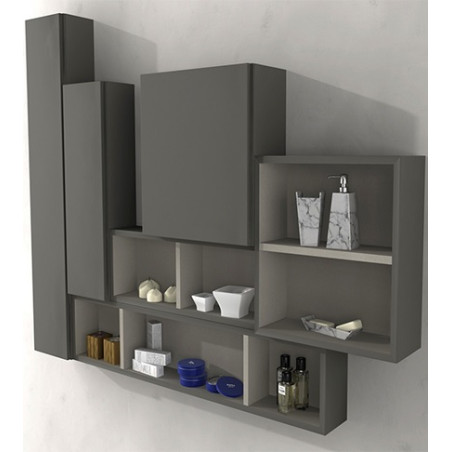 Pensile colonna a giorno 20x100x12 grigio talpa complemento arredo antigraffio