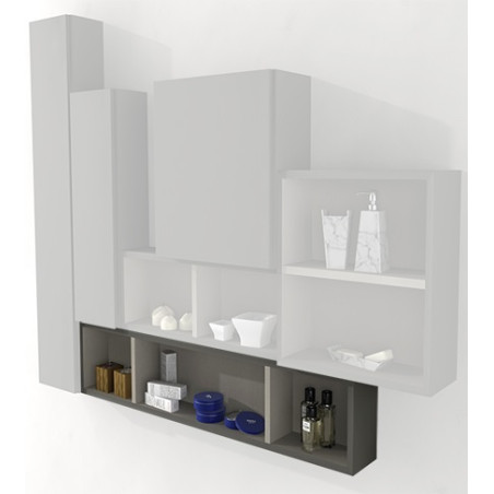 Pensile colonna a giorno 20x100x12 grigio talpa complemento arredo antigraffio