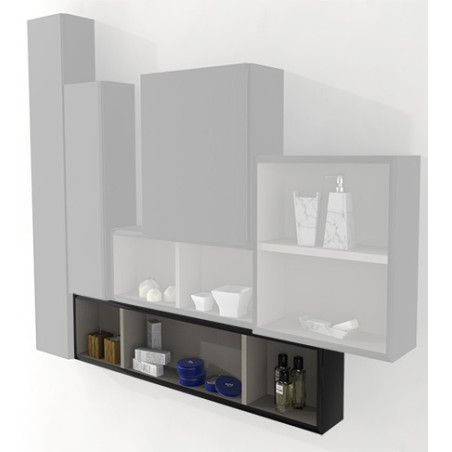 Pensile colonna a giorno 20x100x12 nero lucido complemento arredo antigraffio