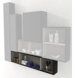 Pensile colonna a giorno 20x100x12 nero lucido complemento arredo antigraffio