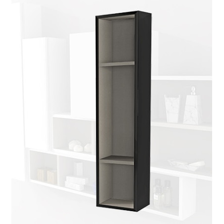 Pensile colonna a giorno 20x100x12 nero lucido complemento arredo antigraffio