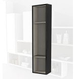 Pensile colonna a giorno 20x100x12 nero lucido complemento arredo antigraffio