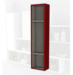 Pensile colonna a giorno 20x100x12 rosso complemento d'arredo antigraffio