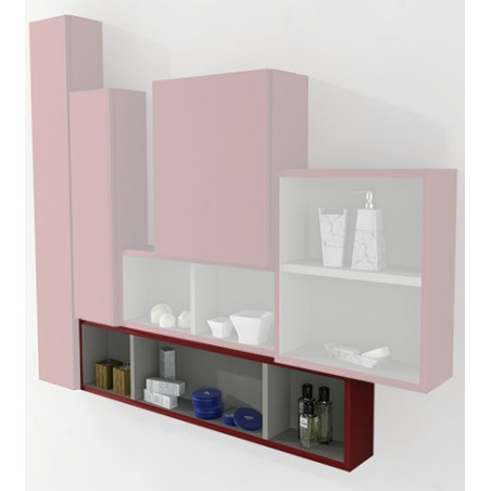 Pensile colonna a giorno 20x100x12 rosso complemento d'arredo antigraffio