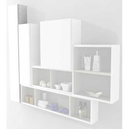 Pensile colonna 100x14x20 bianco lucido complemento d'arredo antigraffio