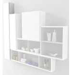 Pensile colonna 100x14x20 bianco lucido complemento d'arredo antigraffio