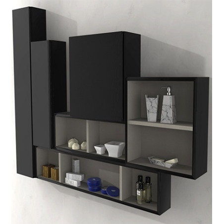 Pensile colonna 100x14x20 nero lucido complemento d'arredo antigraffio