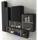 Pensile colonna 100x14x20 nero lucido complemento d'arredo antigraffio