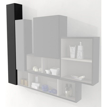 Pensile colonna 100x14x20 nero lucido complemento d'arredo antigraffio