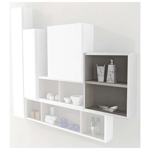 Pensile colonna a giorno 40x15x40 bianco lucido complemento arredo antigraffio