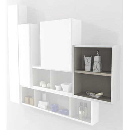 Pensile colonna a giorno 40x15x40 bianco lucido complemento arredo antigraffio