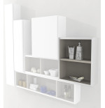Pensile colonna a giorno 40x15x40 bianco lucido complemento arredo antigraffio