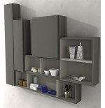 Pensile colonna a giorno 40x15x40 grigio talpa complemento arredo antigraffio