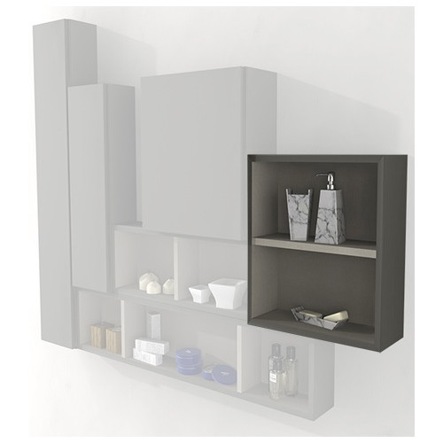 Pensile colonna a giorno 40x15x40 grigio talpa complemento arredo antigraffio