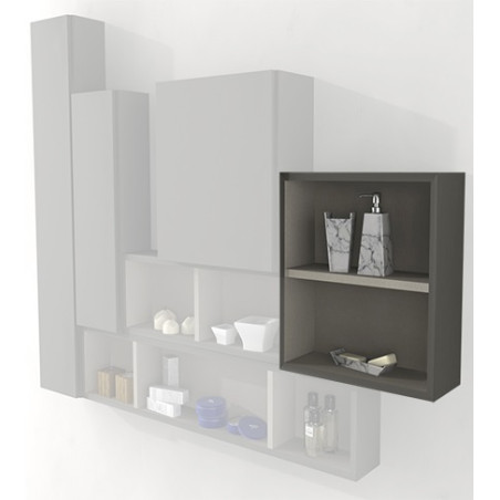 Pensile colonna a giorno 40x15x40 grigio talpa complemento arredo antigraffio