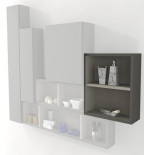 Pensile colonna a giorno 40x15x40 grigio talpa complemento arredo antigraffio