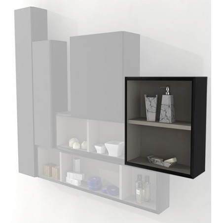 Pensile colonna a giorno 40x15x40 nero lucido complemento arredo antigraffio