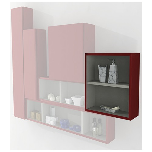Pensile colonna a giorno 40x15x40 rosso complemento d'arredo antigraffio