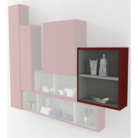 Pensile colonna a giorno 40x15x40 rosso complemento d'arredo antigraffio