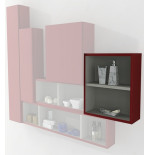 Pensile colonna a giorno 40x15x40 rosso complemento d'arredo antigraffio