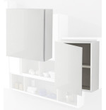 Pensile colonna 40x17x40 bianco lucido complemento d'arredo antigraffio