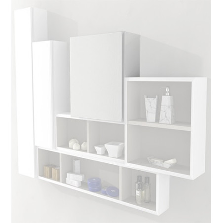 Pensile colonna 40x17x40 bianco lucido complemento d'arredo antigraffio