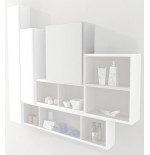 Pensile colonna 40x17x40 bianco lucido complemento d'arredo antigraffio
