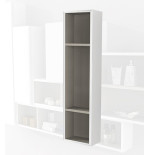 Parete attrezzata 140x100x17 bianco lucido complemento d'arredo antigraffio