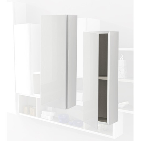 Parete attrezzata 140x100x17 bianco lucido complemento d'arredo antigraffio