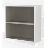 Parete attrezzata 140x100x17 bianco lucido complemento d'arredo antigraffio