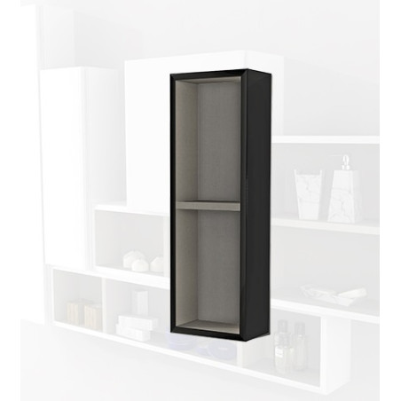 Parete attrezzata 140x100x17 nero lucido complemento d'arredo antigraffio