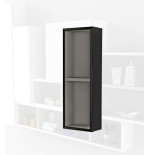 Parete attrezzata 140x100x17 nero lucido complemento d'arredo antigraffio