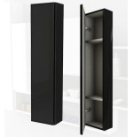 Parete attrezzata 140x100x17 nero lucido complemento d'arredo antigraffio