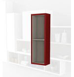 Parete attrezzata 140x100x17 rosso complemento d'arredo antigraffio