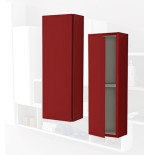 Parete attrezzata 140x100x17 rosso complemento d'arredo antigraffio