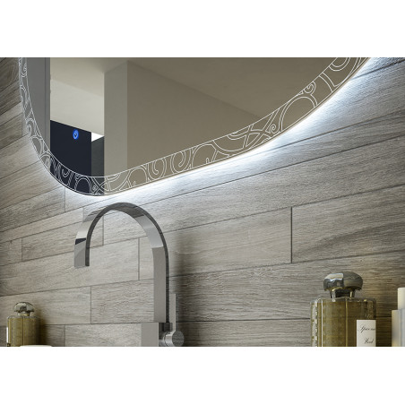Specchio led ovale cornice illuminata 100 x 75 reversibile