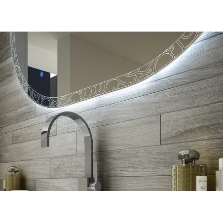 Specchio led ovale cornice illuminata 100 x 75 reversibile