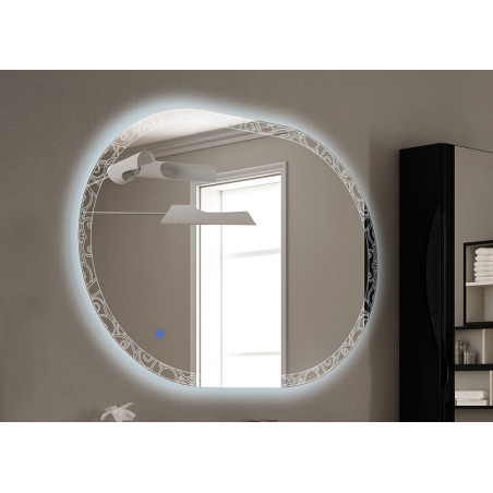 Specchio led ovale cornice illuminata 100 x 75 reversibile