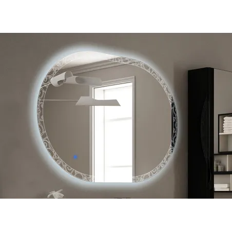 Specchio led ovale cornice illuminata 100 x 75 reversibile