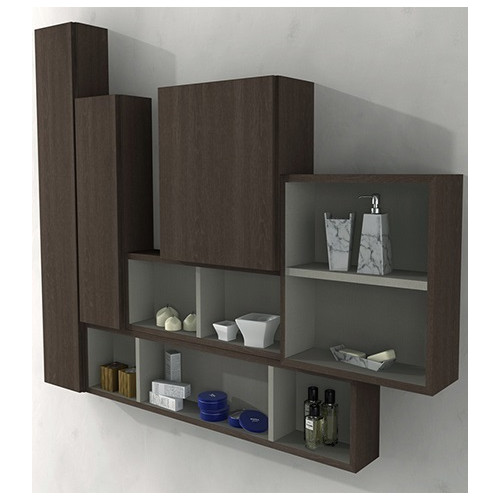 Parete attrezzata 140x100x17 rovere complemento d'arredo antigraffio