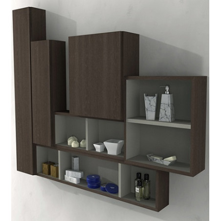 Parete attrezzata 140x100x17 rovere complemento d'arredo antigraffio