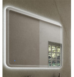 Specchiera specchio bagno filo lucido, retroilluminato a led, accensione con sensore touch, misura cm.90x100
