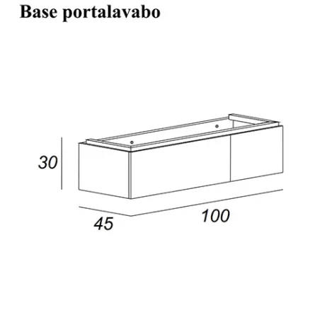 Mobile bagno sospeso Avril bianco, cm 100, con lavabo, specchio e pensili