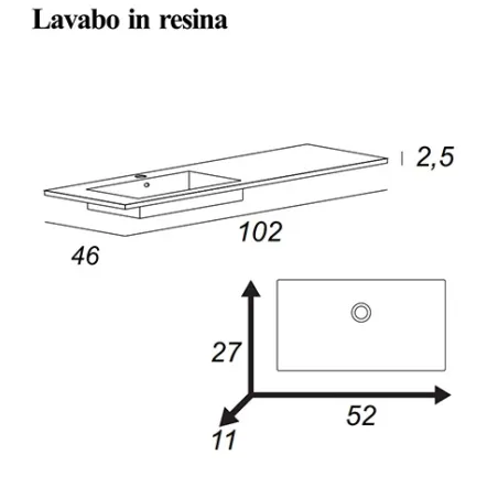 Mobile bagno sospeso Avril bianco, cm 100, con lavabo, specchio e pensili