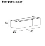 Mobile bagno sospeso Avril bianco lucido, cm 100, con lavabo e specchio led