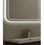 Specchiera specchio bagno filo lucido, retroilluminato a led, accensione con sensore touch, misura cm.90x100