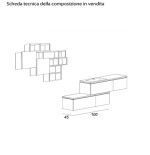 Mobile Bagno Avril 100CM Bianco Lavabo Cassettiera Pensili Sospesi