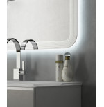 Specchiera specchio bagno filo lucido, retroilluminato a led, accensione con sensore touch, misura cm.90x74