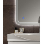 Specchiera specchio bagno filo lucido, retroilluminato a led, accensione con sensore touch, misura cm.90x74